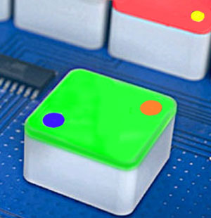 illuminated switch caps with 1 or 2 status indicators