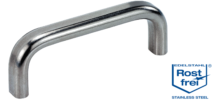 Bow-type stainless steel handles - no mounting washers